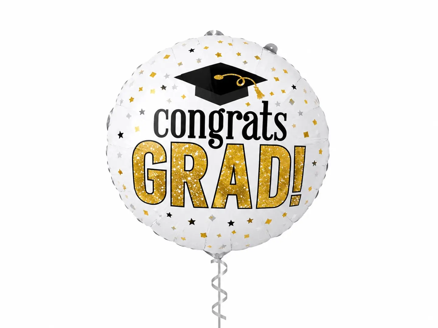 Round Congrats Grad White Balloon