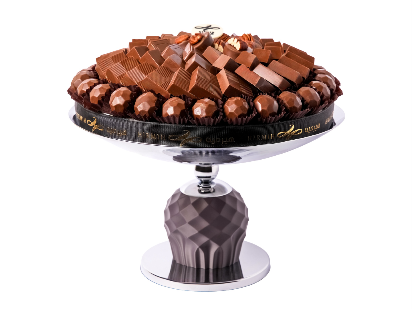 Exposed Chocolate Tray With A Luxurious Black Base