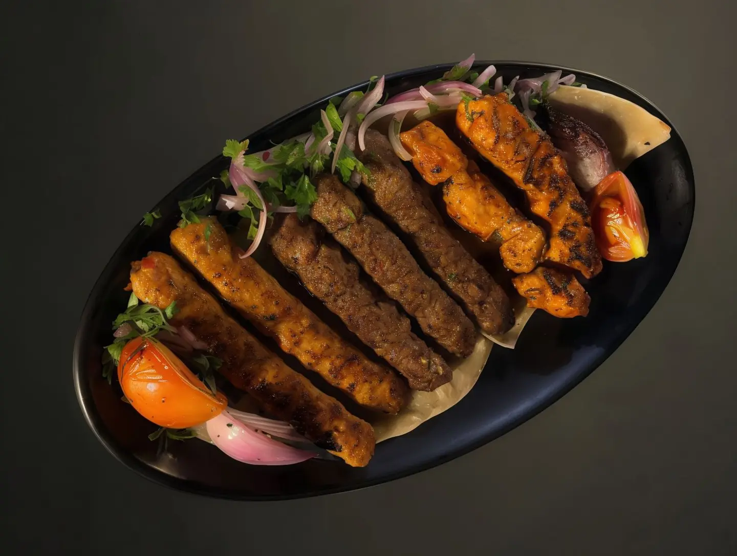 مشكل لحم ودجاج وسط