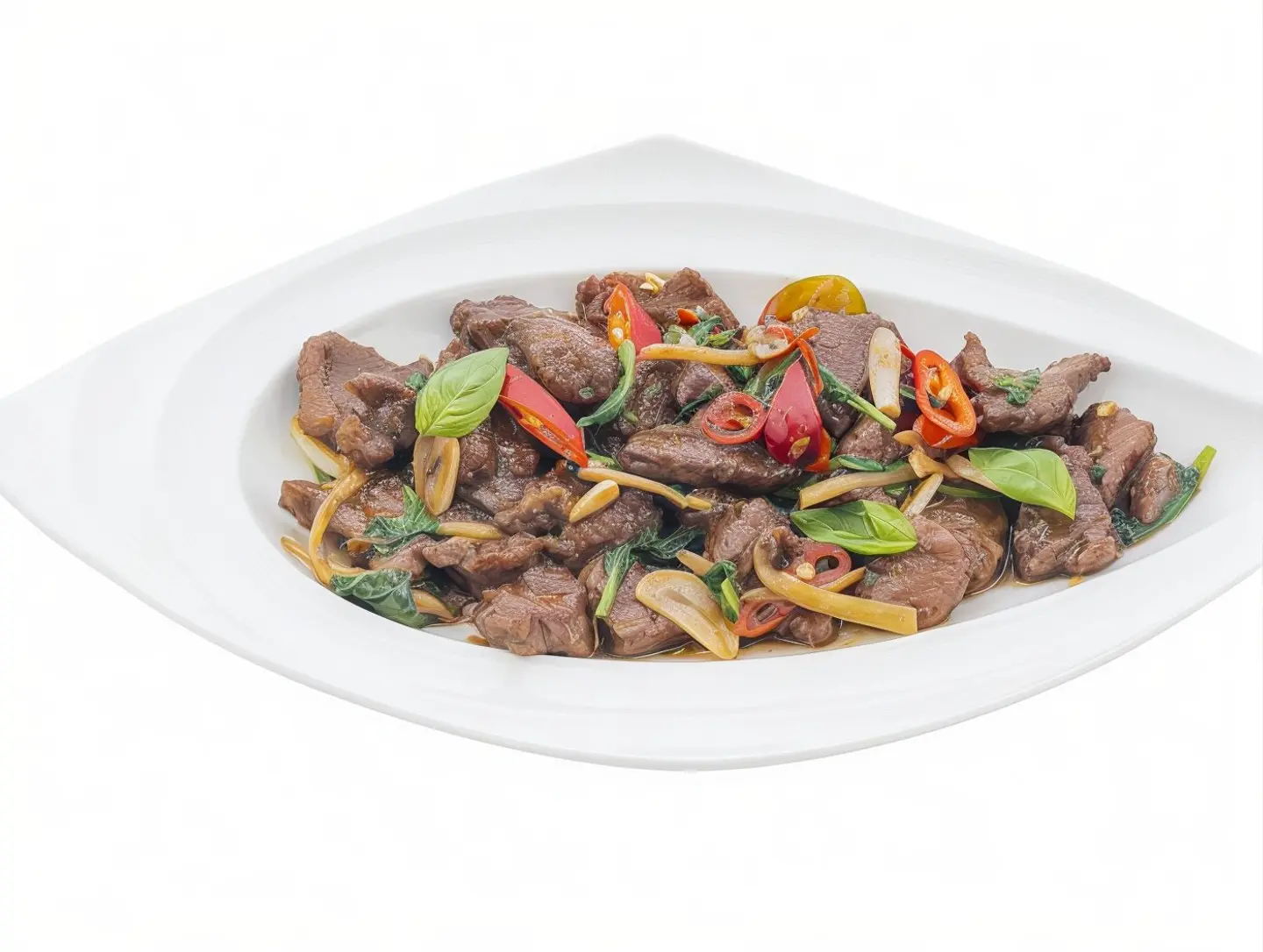 Beef With Basil Leaves