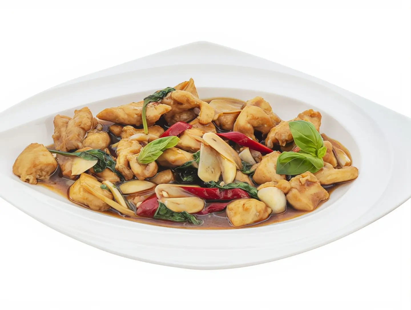 Chicken With Basil Leaves