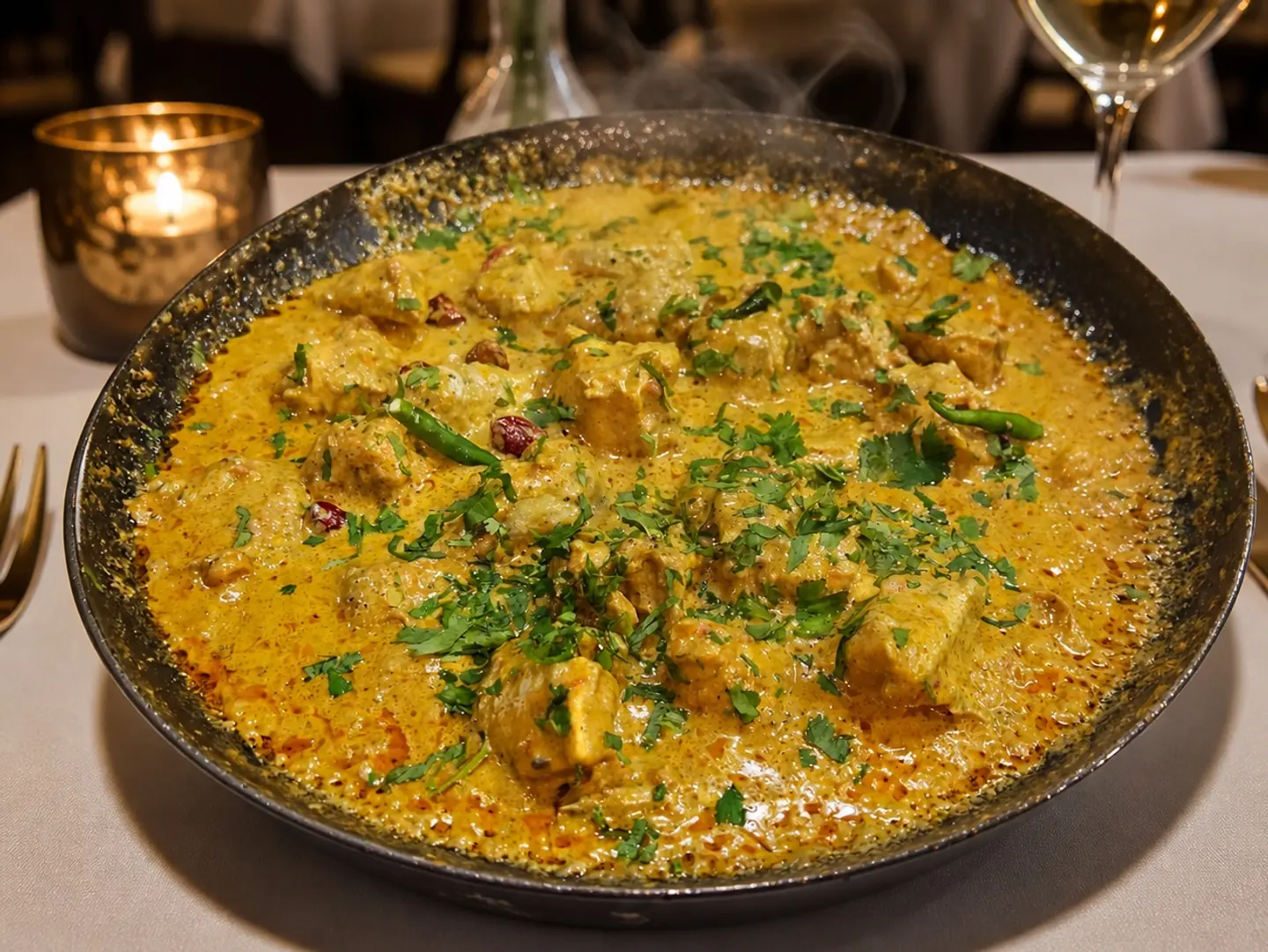 كراهي دجاج بالزبدة والمالاي - نص