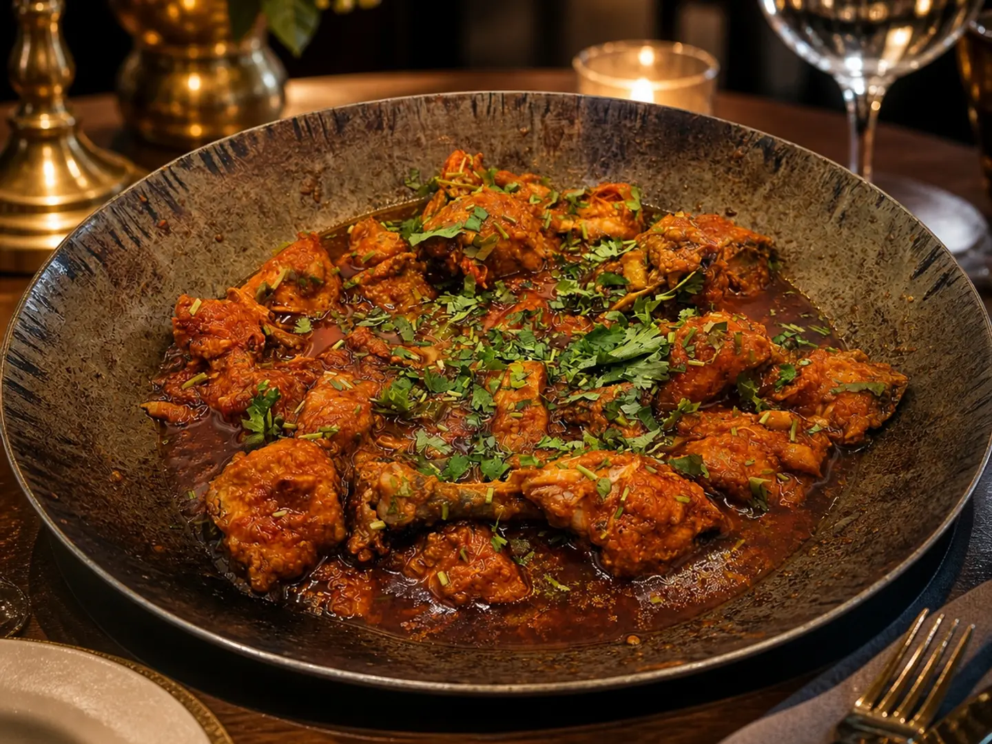 بيشاوري دجاج كراهي - نص