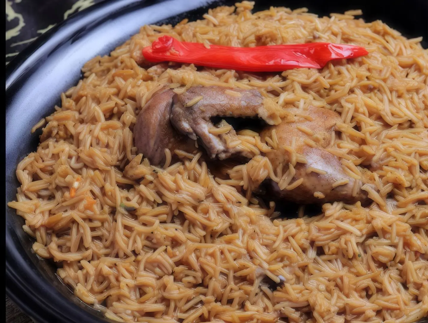 نص مضغوط دجاج متكتك رز هندي