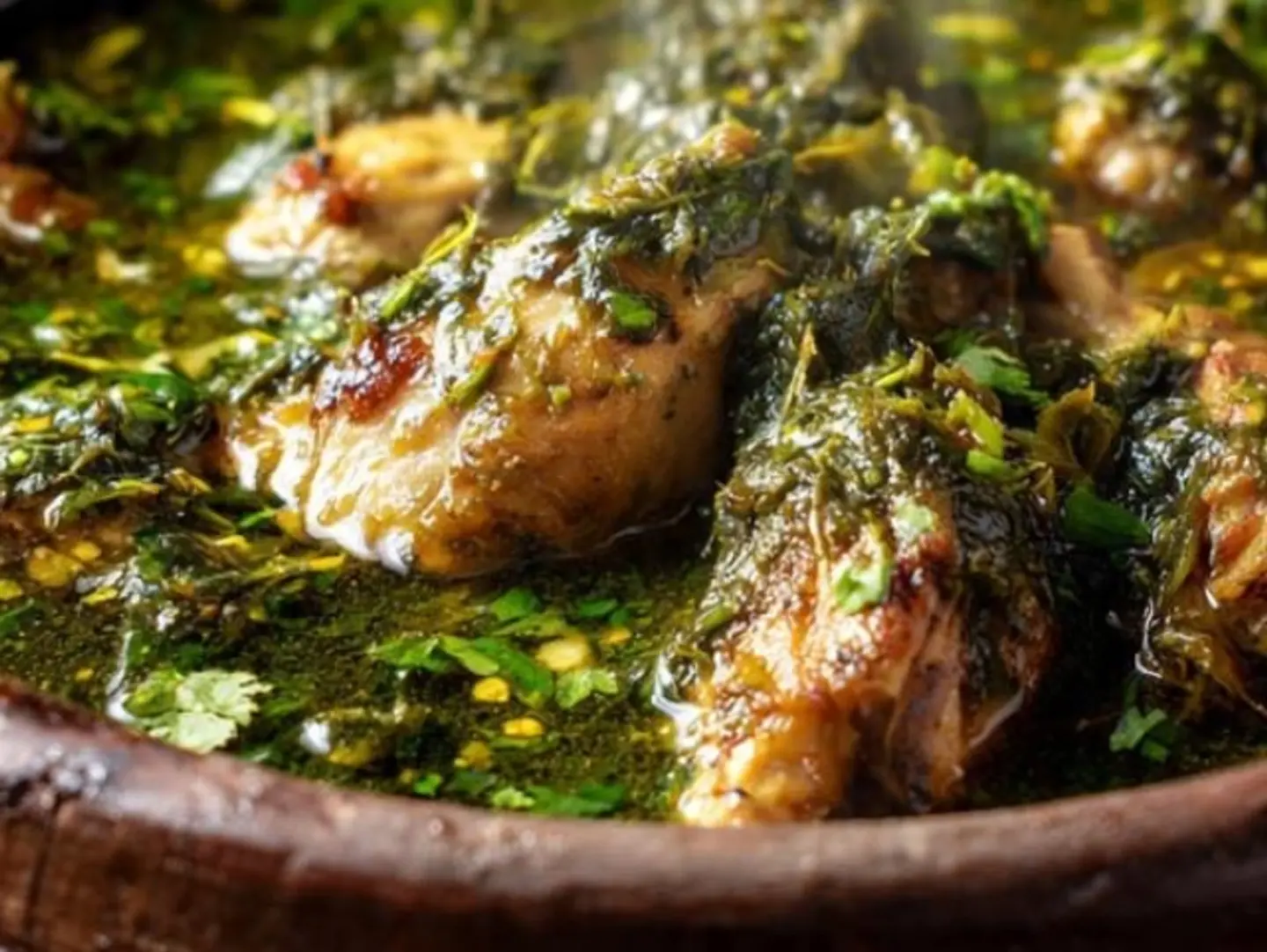 Dry Mulukhiyah With Chicken