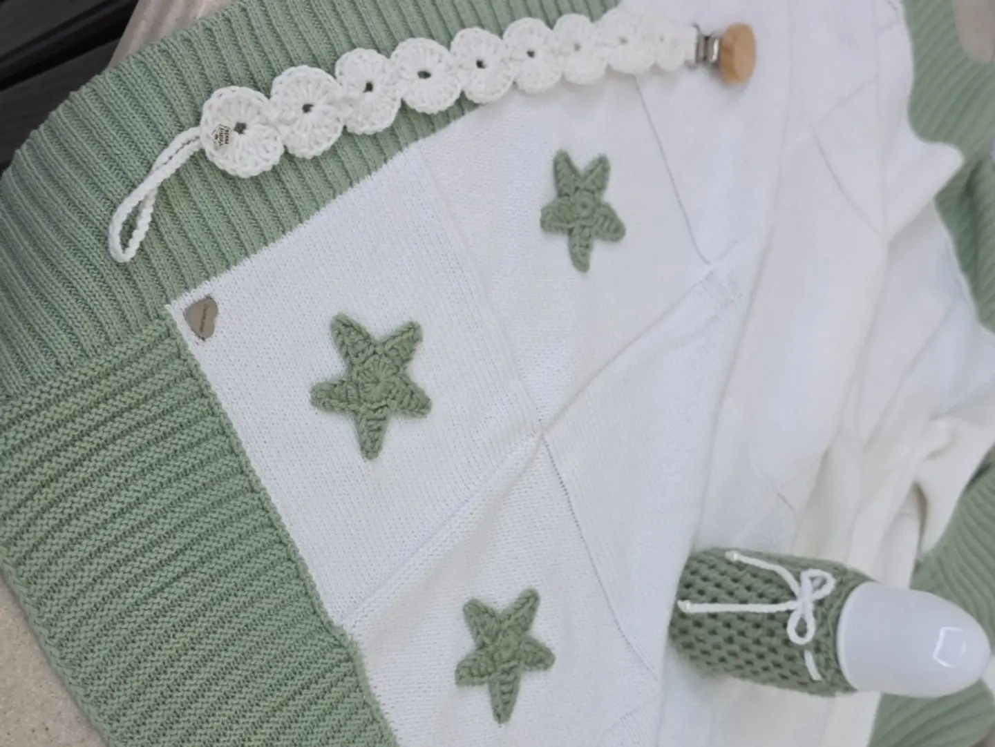Green And White Baby Wrap