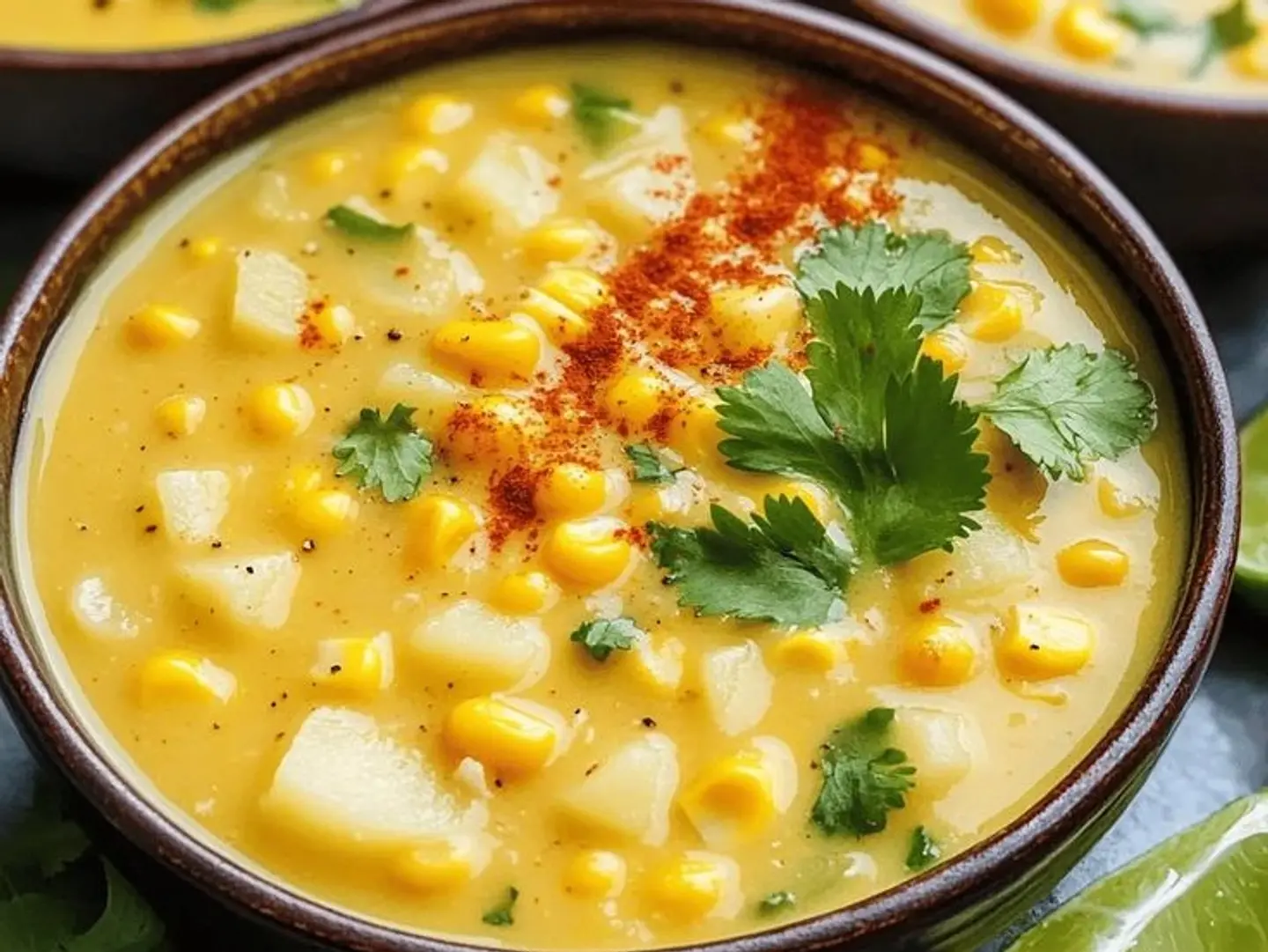 شوربة الذرة الحلوة مع الخضار
