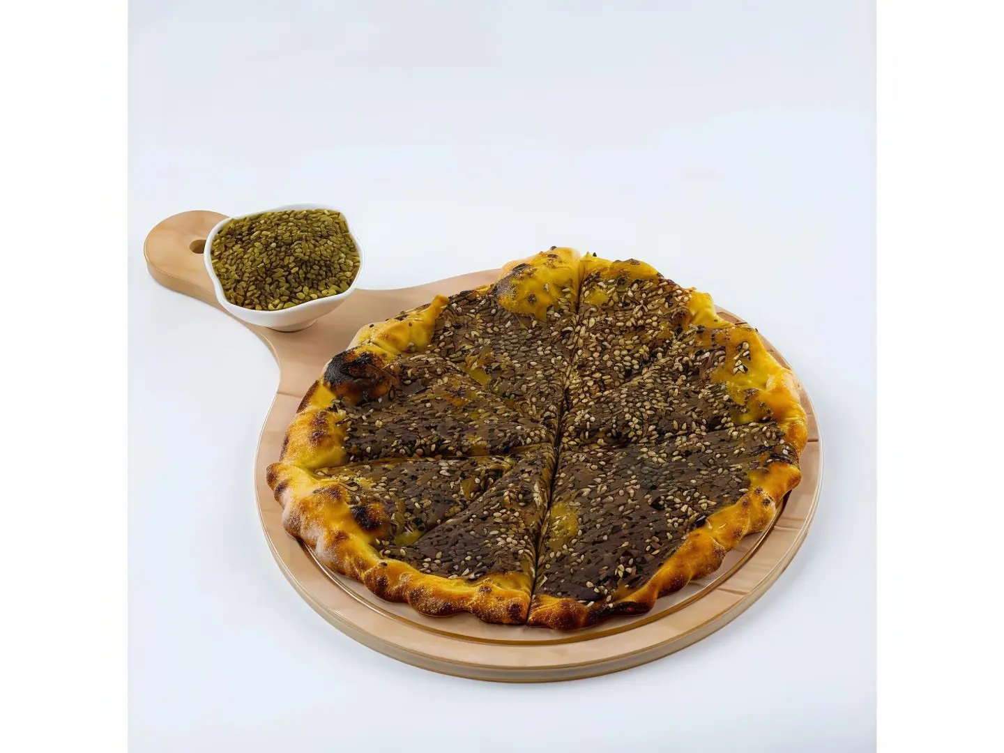 بيتزا زعتر وسمسم - وسط
