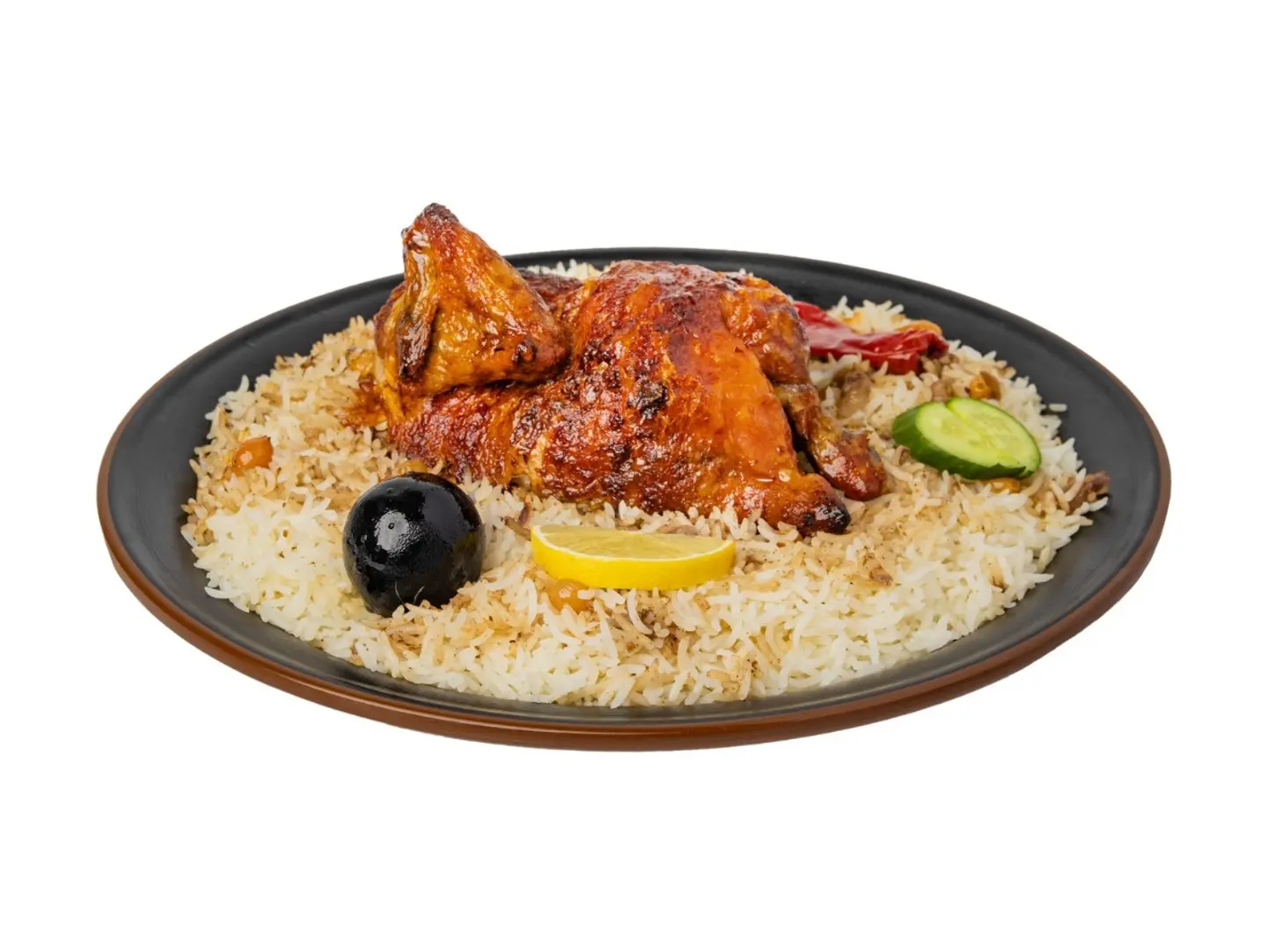 Half Grilled Chicken With White Rice