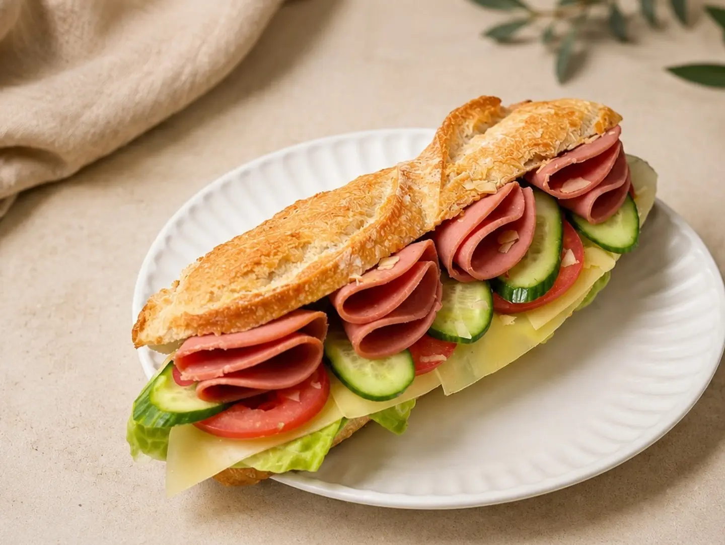 Mortadella Crunch Baguette