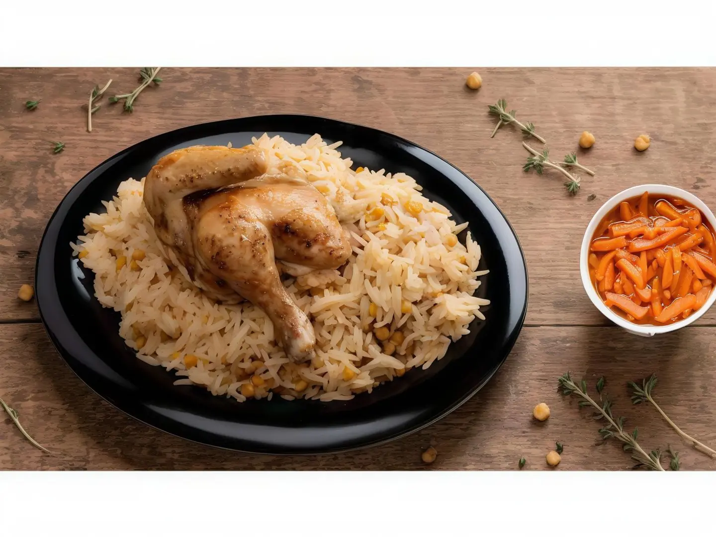 Half Chicken With Chickpeas And Rice