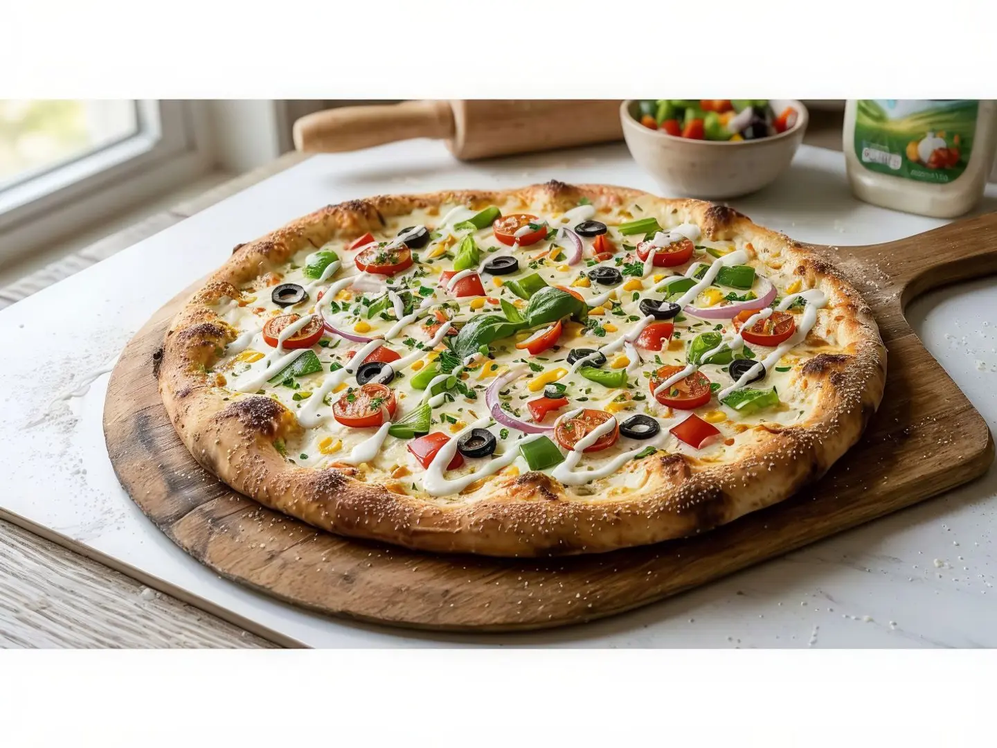 Large Vegetable Ranch Pizza
