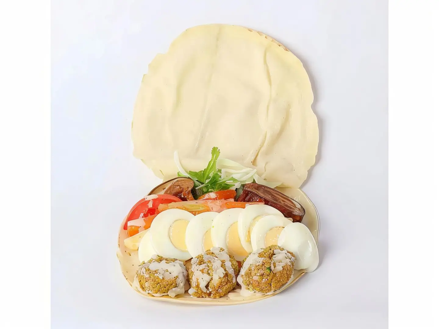 Falafel With Eggs - Half