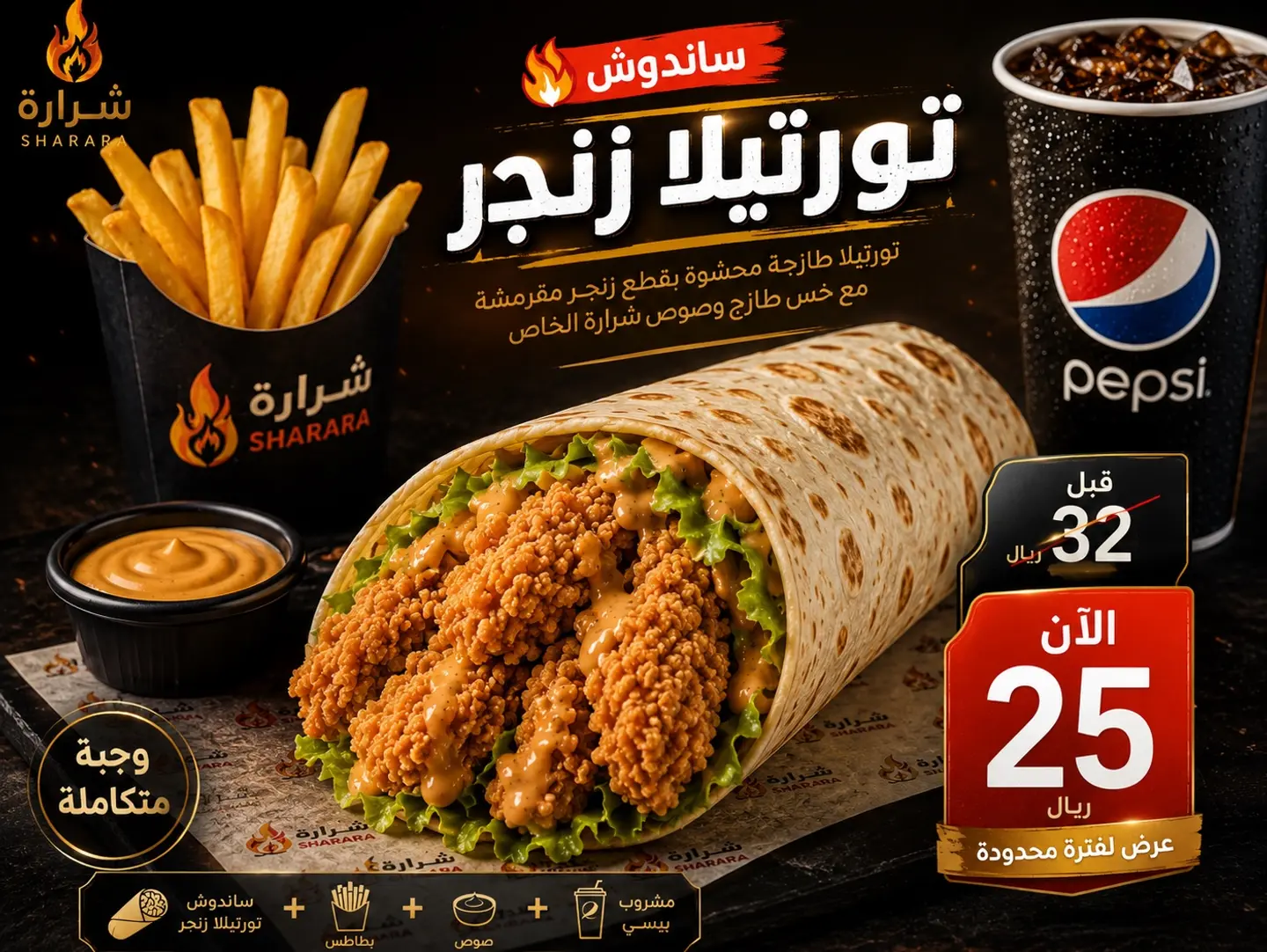 وجبة تورتيلا شراره