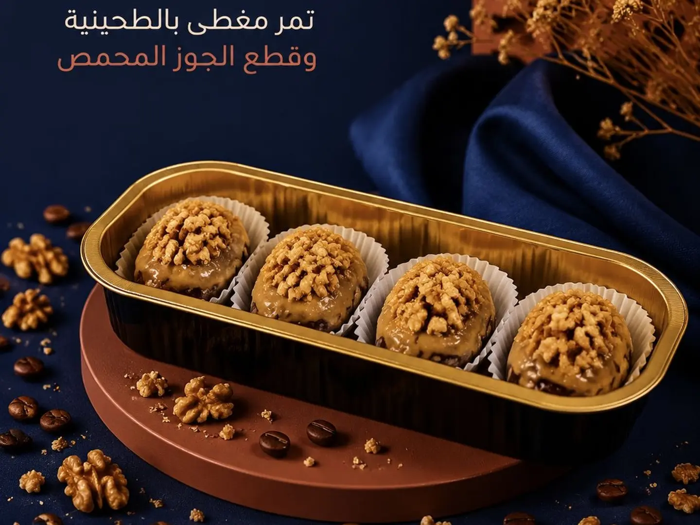 Date Pastry Coated With Walnuts And Tahini
