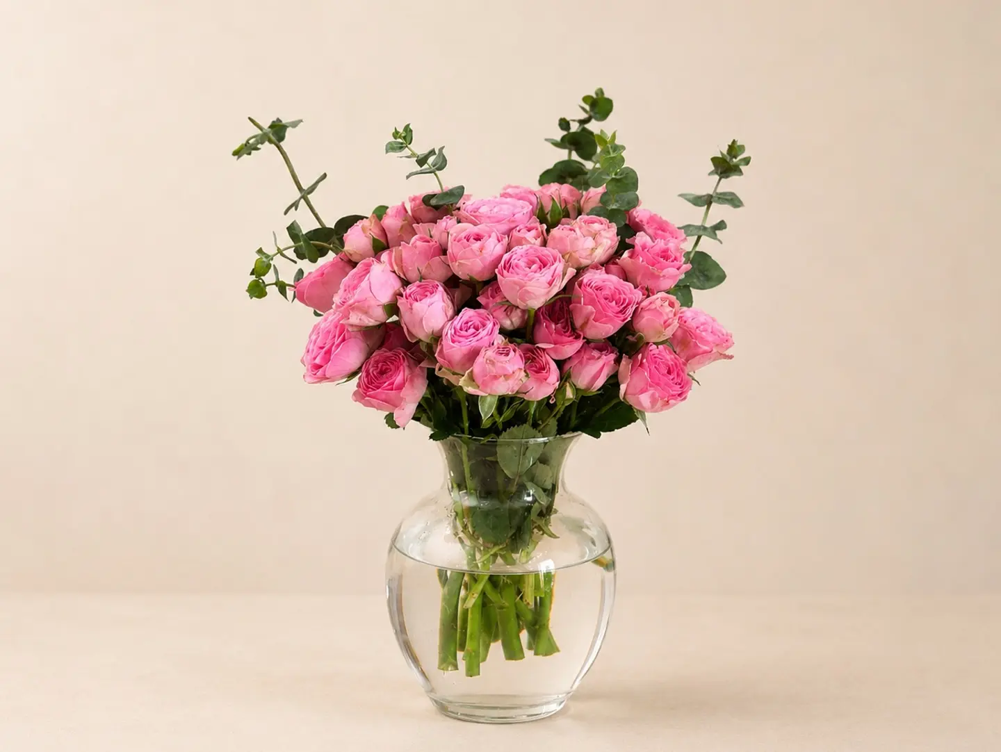 Soft Pink Roses Vase