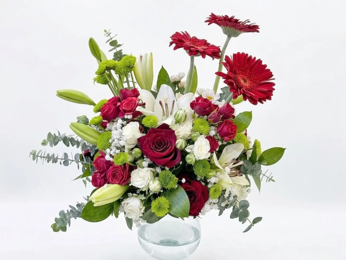 Luxury Red & White Flower Vase