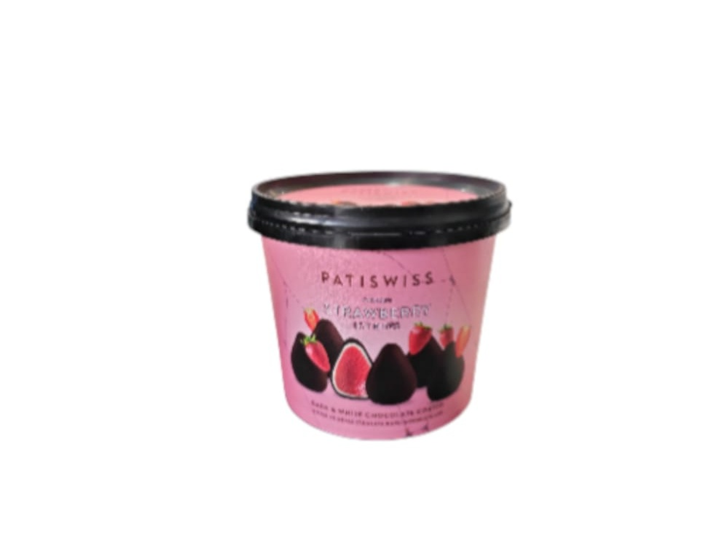 Patisseries Fresh Frozen Strawberry Ice Cream Covered In Dark And White Chocolate 130g