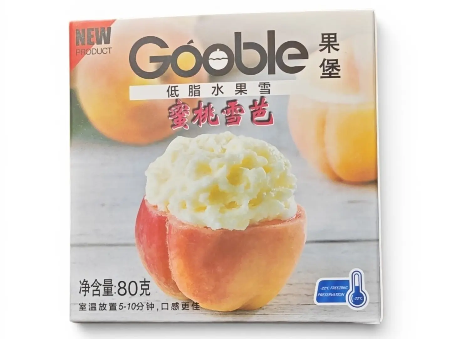 Peach Ice Cream With Cream, 80 Grams