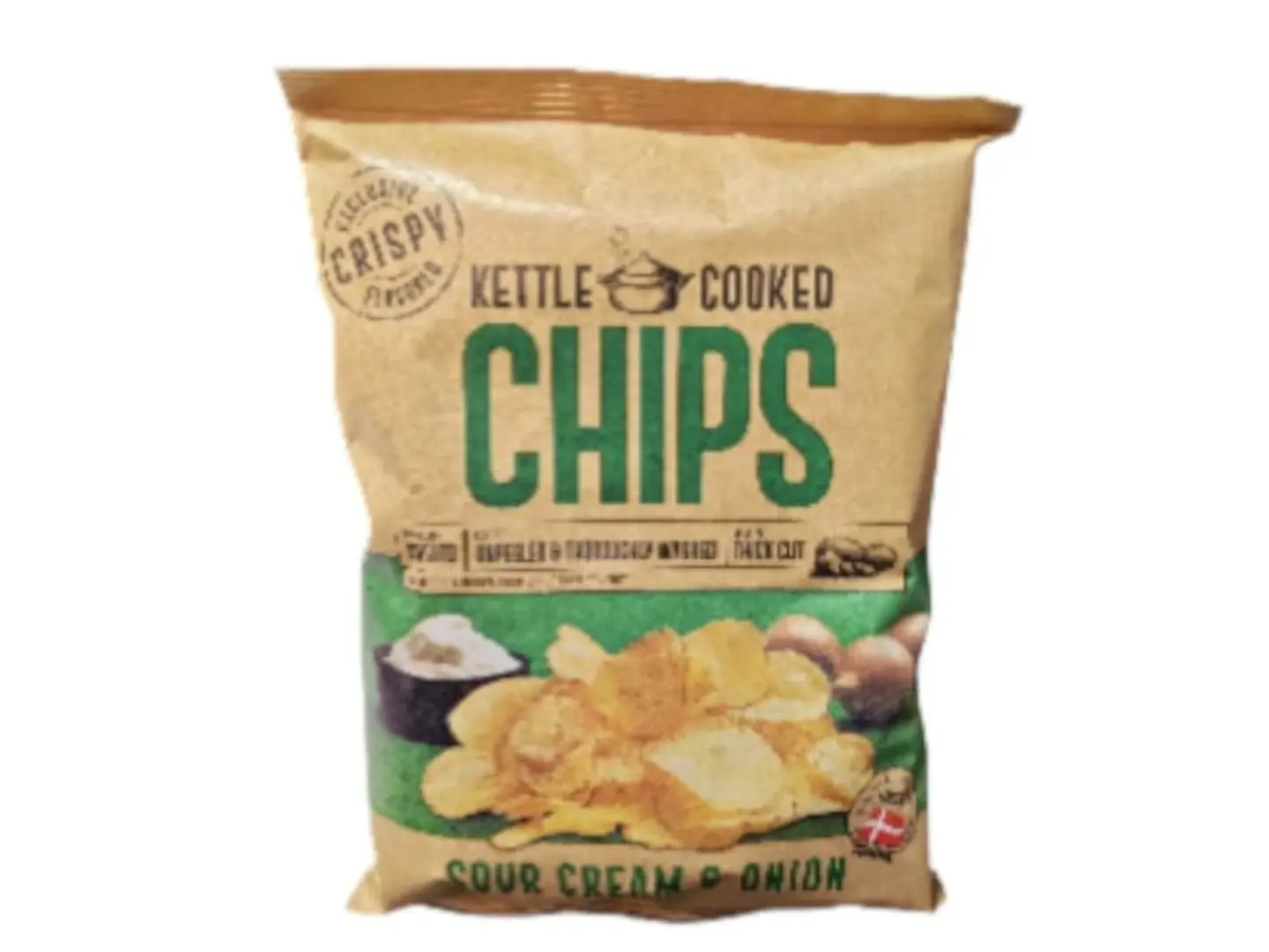 Potato Chips With Sour Cream And Onion Flavor, 150g, Made In Denmark