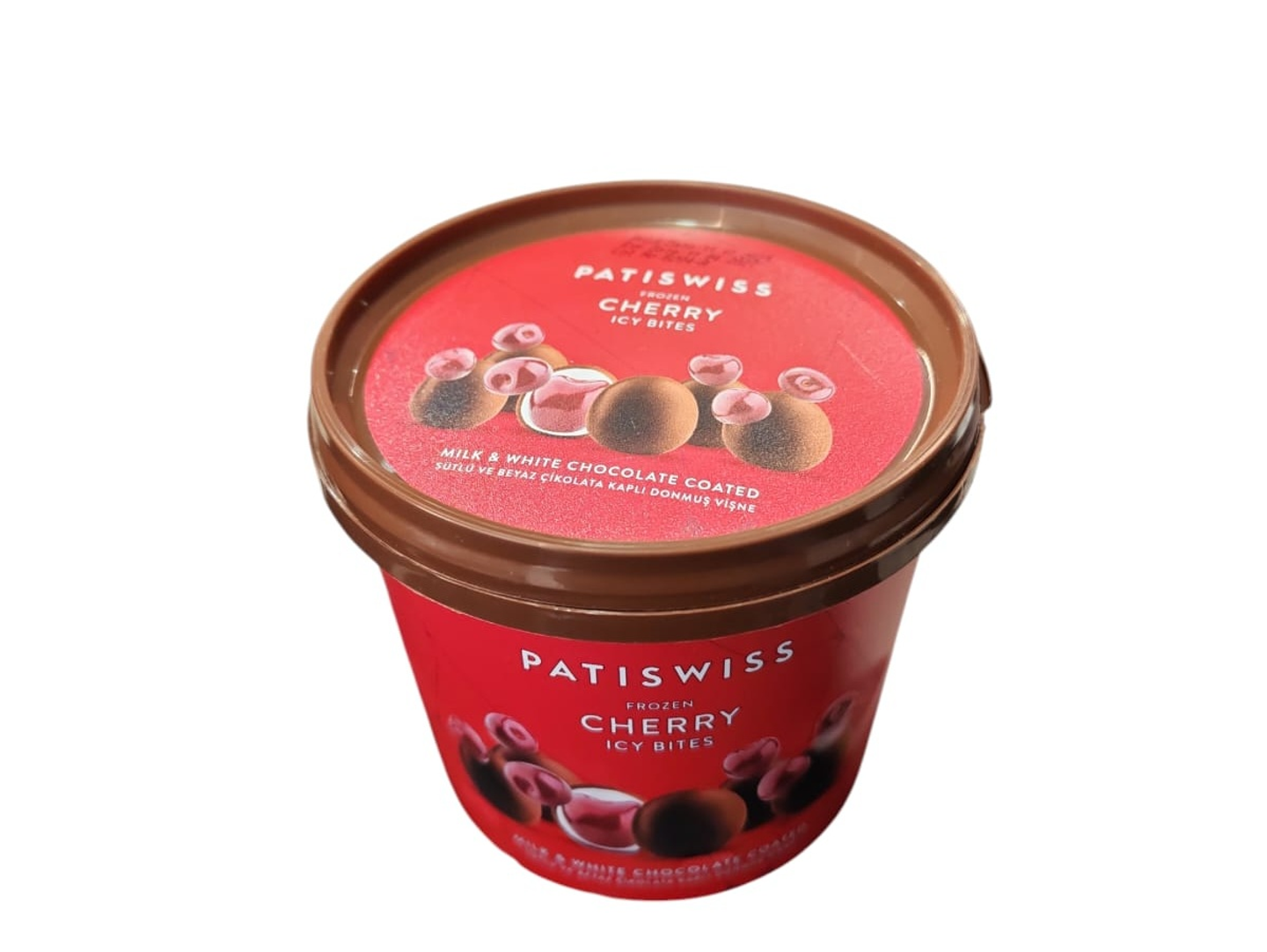 Patisseries Fresh Cherry Frozen Ice Cream Covered In White And Milk Chocolate 130g
