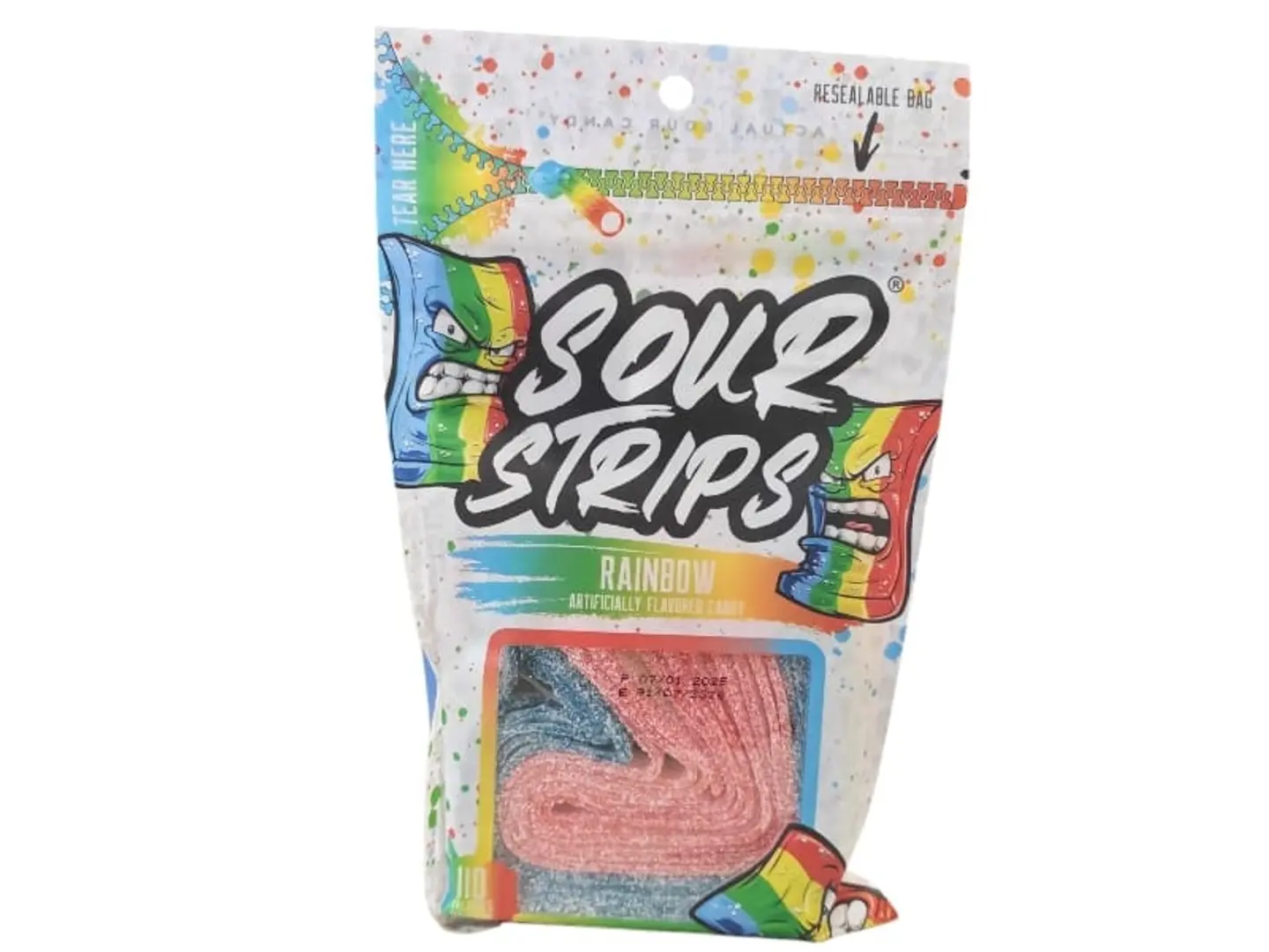 Sour Strips Assorted Fruit Flavored Sour Candy 96g