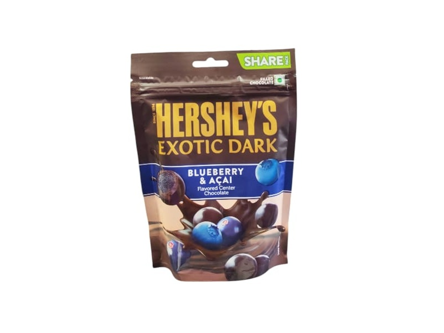 Hershey's Kisses Dark Chocolate With Blueberry & Acai Fruit Filling 100.8g