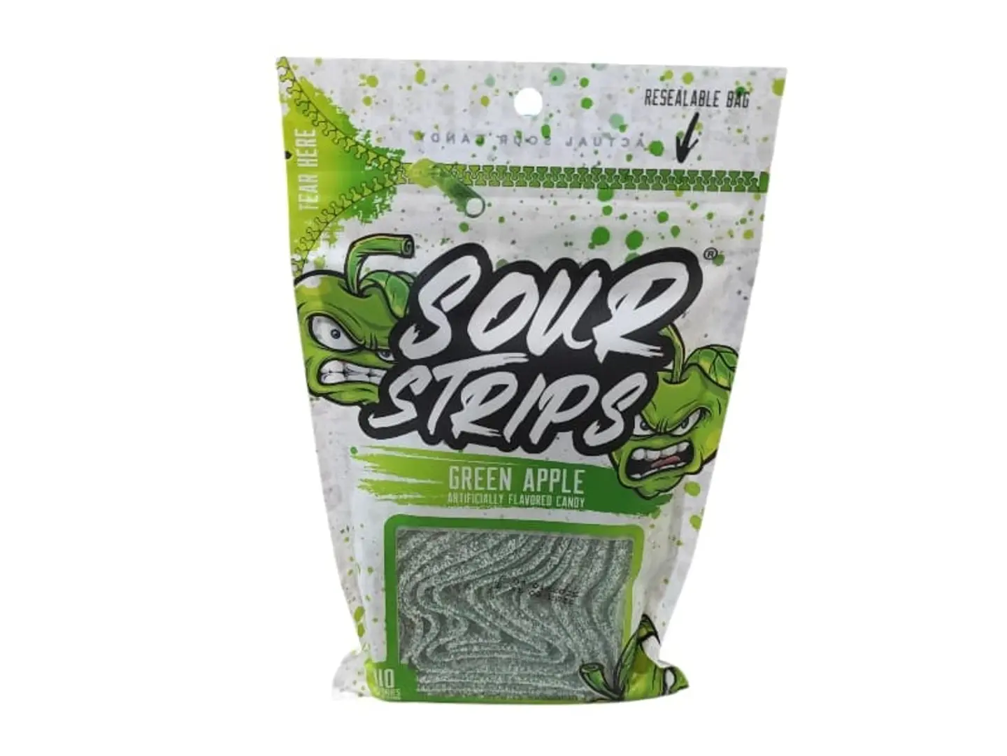 Sour Strips Green Apple Flavored Sour Candy 96g