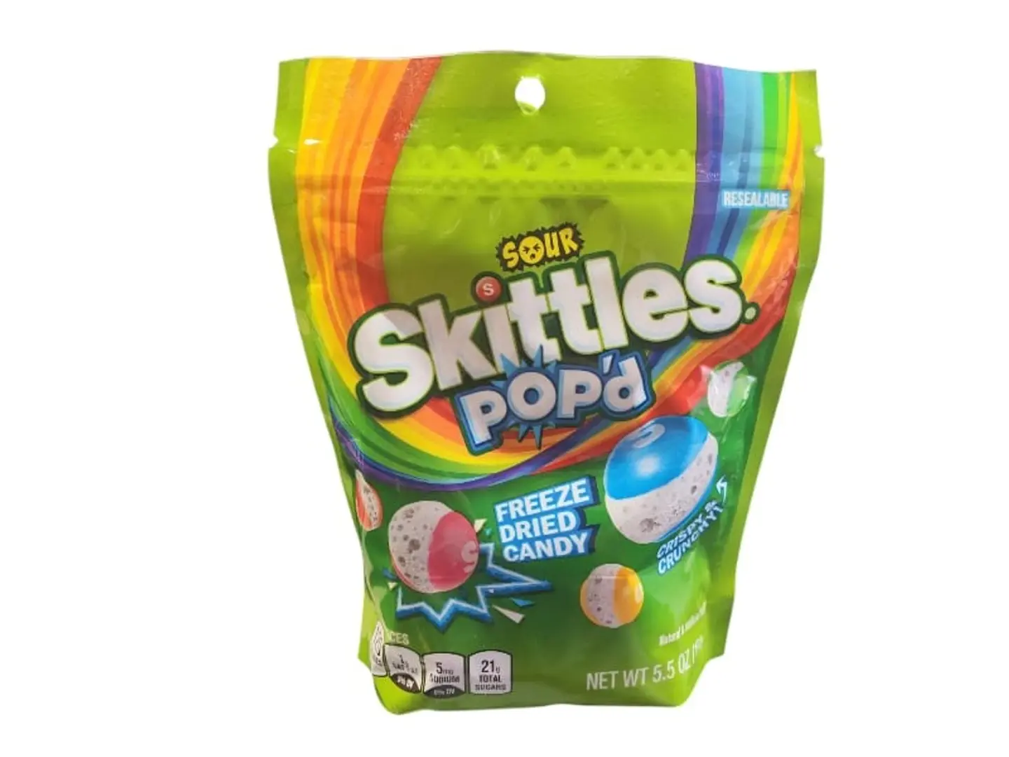 Skittles Freeze Dried Sour Candy, Green, 155g (Us)