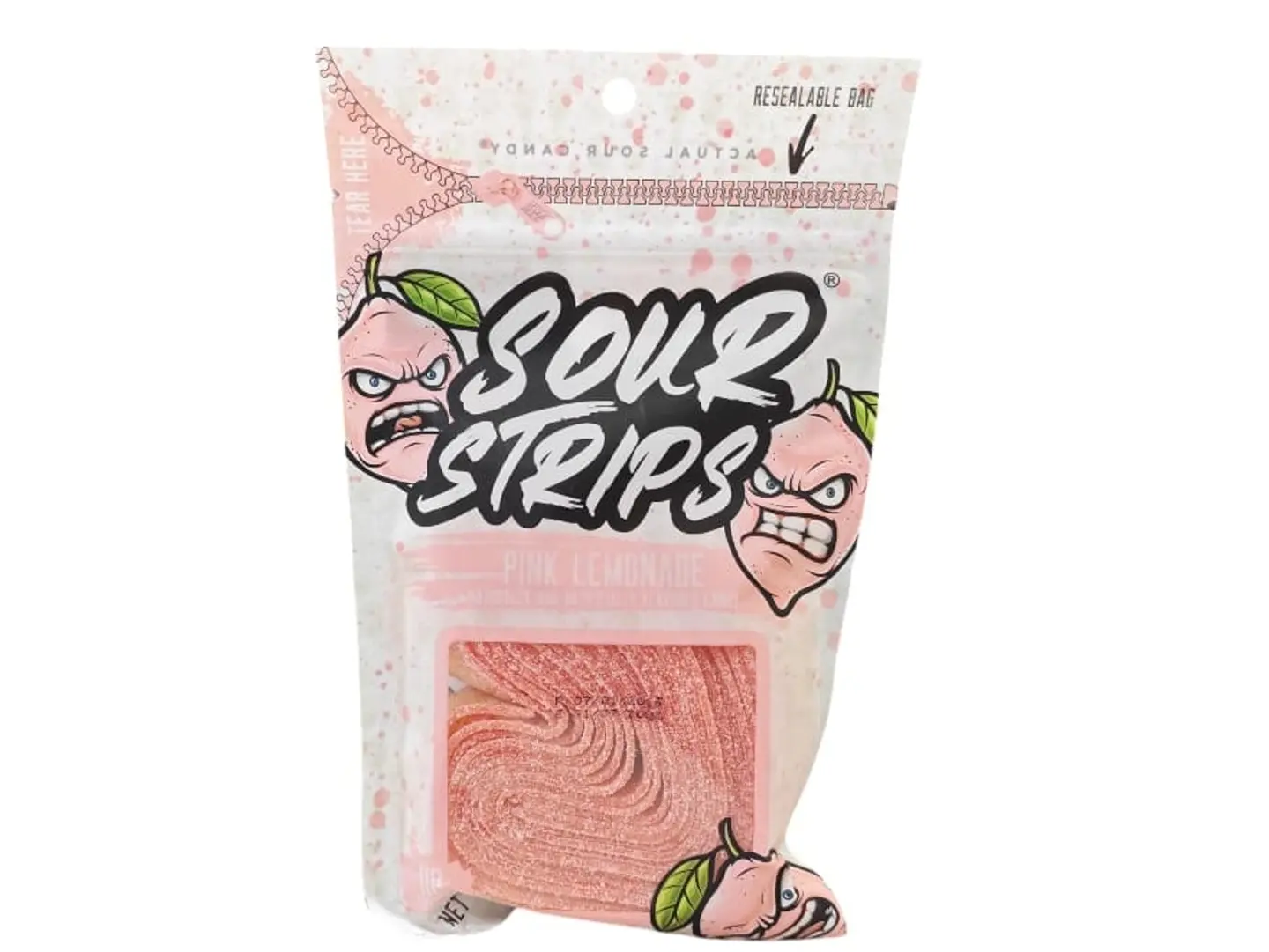 Sour Strips Pink Lemon Flavored Sour Candy 96g