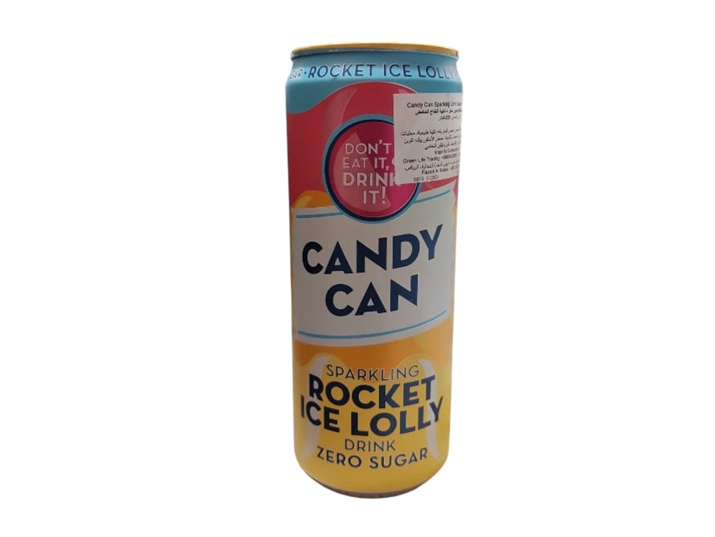 Candy Cane Sour Apple Flavour Yellow Sugar Free Drink 330ml