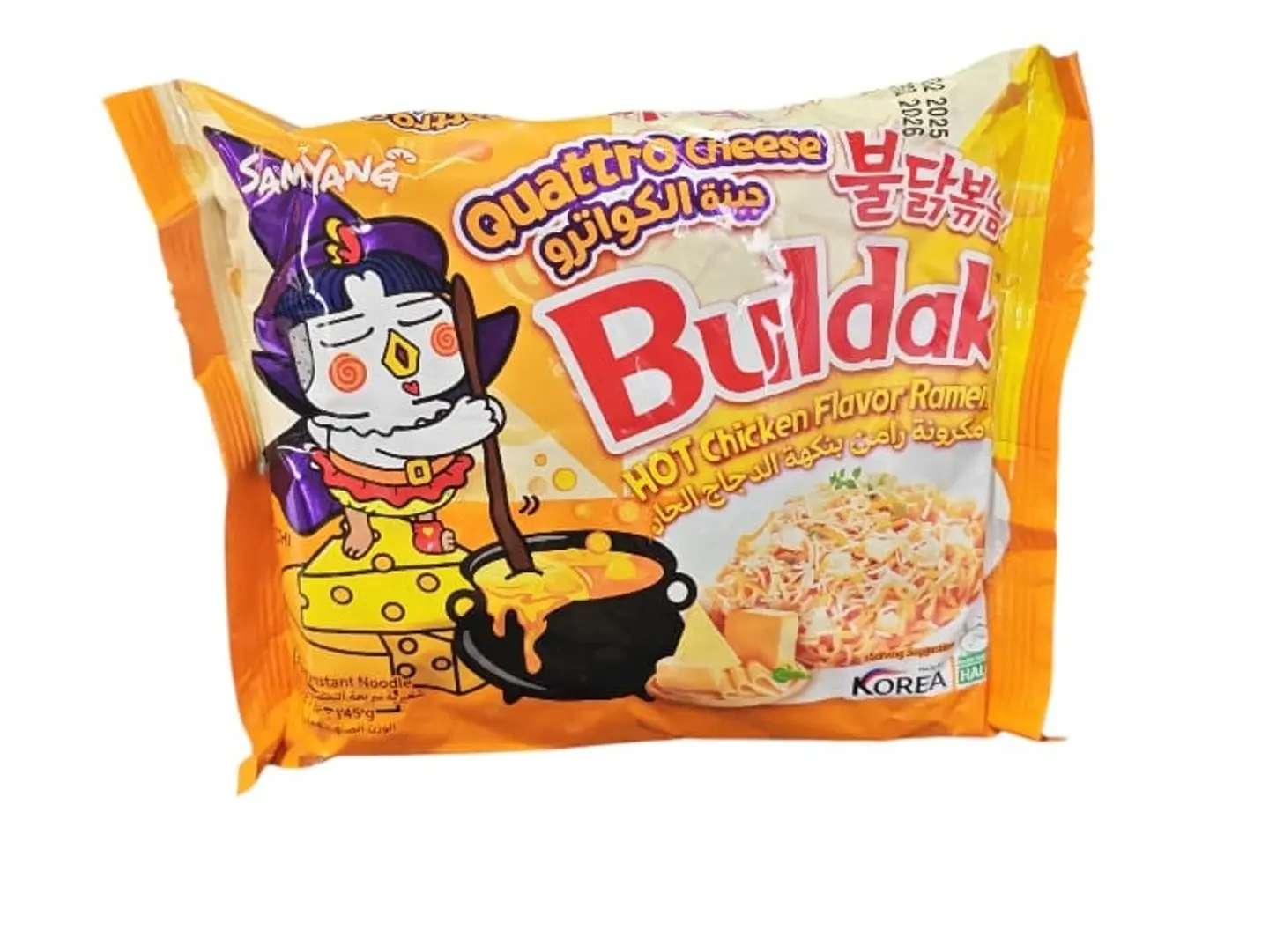 Indomie Korean Samyang Buldak Ramen Noodles Spicy Chicken Flavor Quattro Cheese 145g