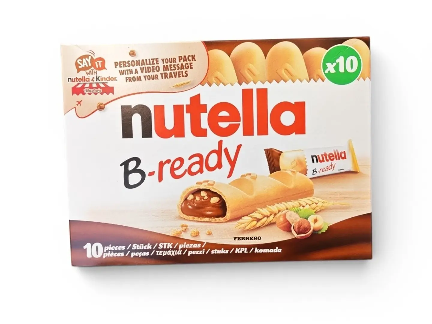 Nutella B Ready Wafers With Chocolate Cream, 10 Pieces, Imported