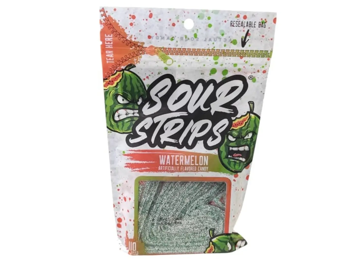 Sour Strips Watermelon Flavored Sour Candy 96g