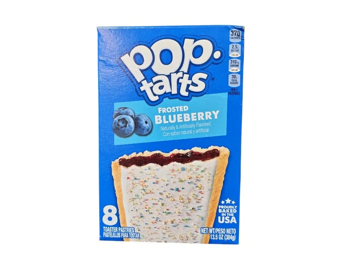 Pop Tart Pies Filled With Blueberries And White Cream, 8 Pieces Per Box