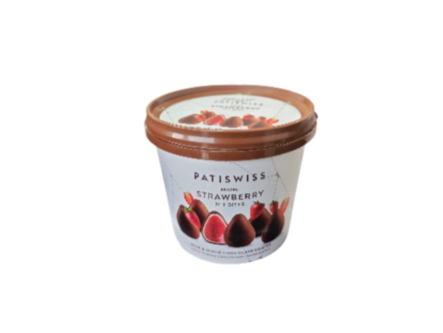 Patisseries Fresh Frozen Strawberry Ice Cream Covered In White And Milk Chocolate 130g