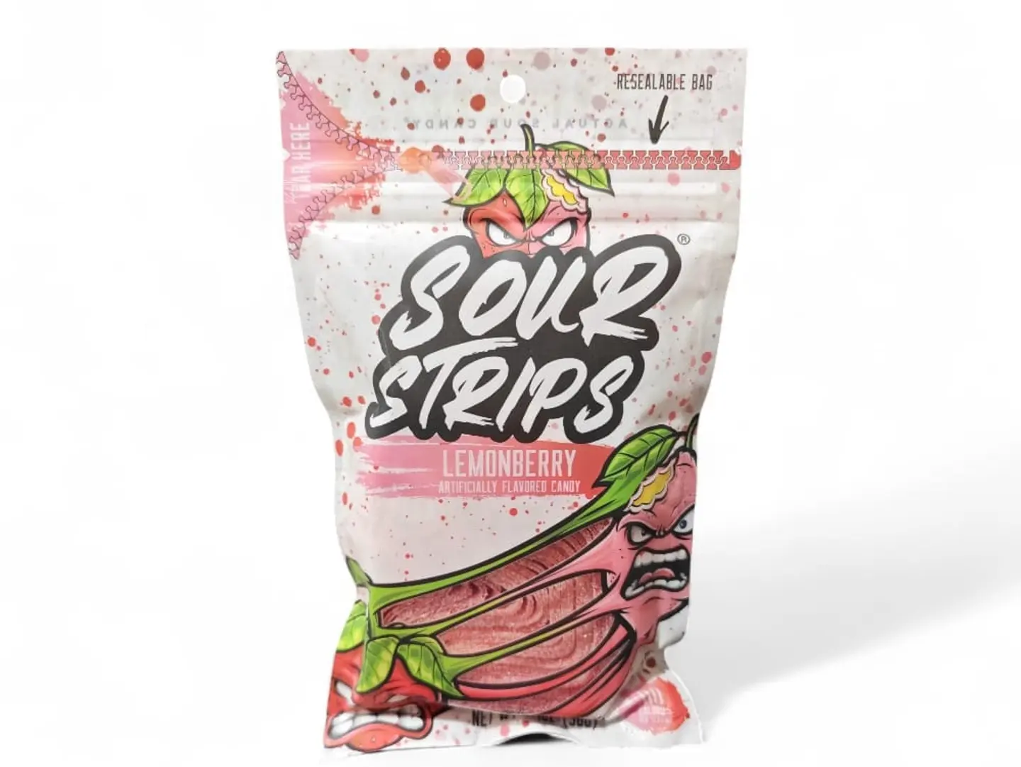 Sour Strips Sweet Tart Strawberry & Lemon Flavor Pink 96g