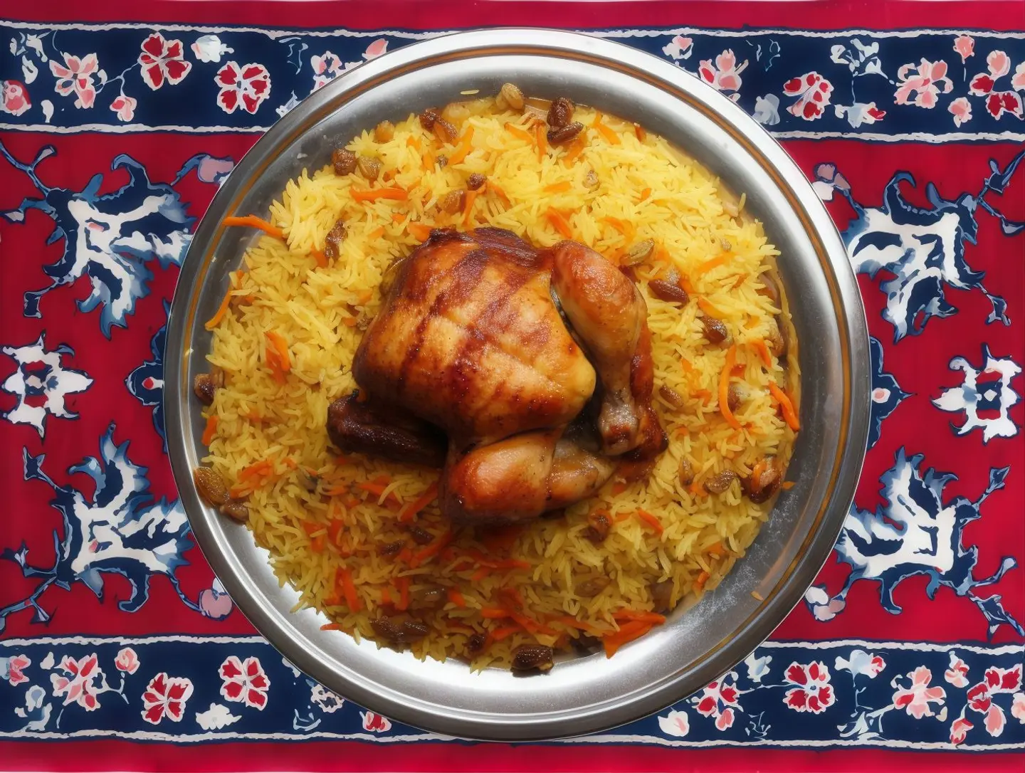 Whole Grilled Chicken With Rice For Two People