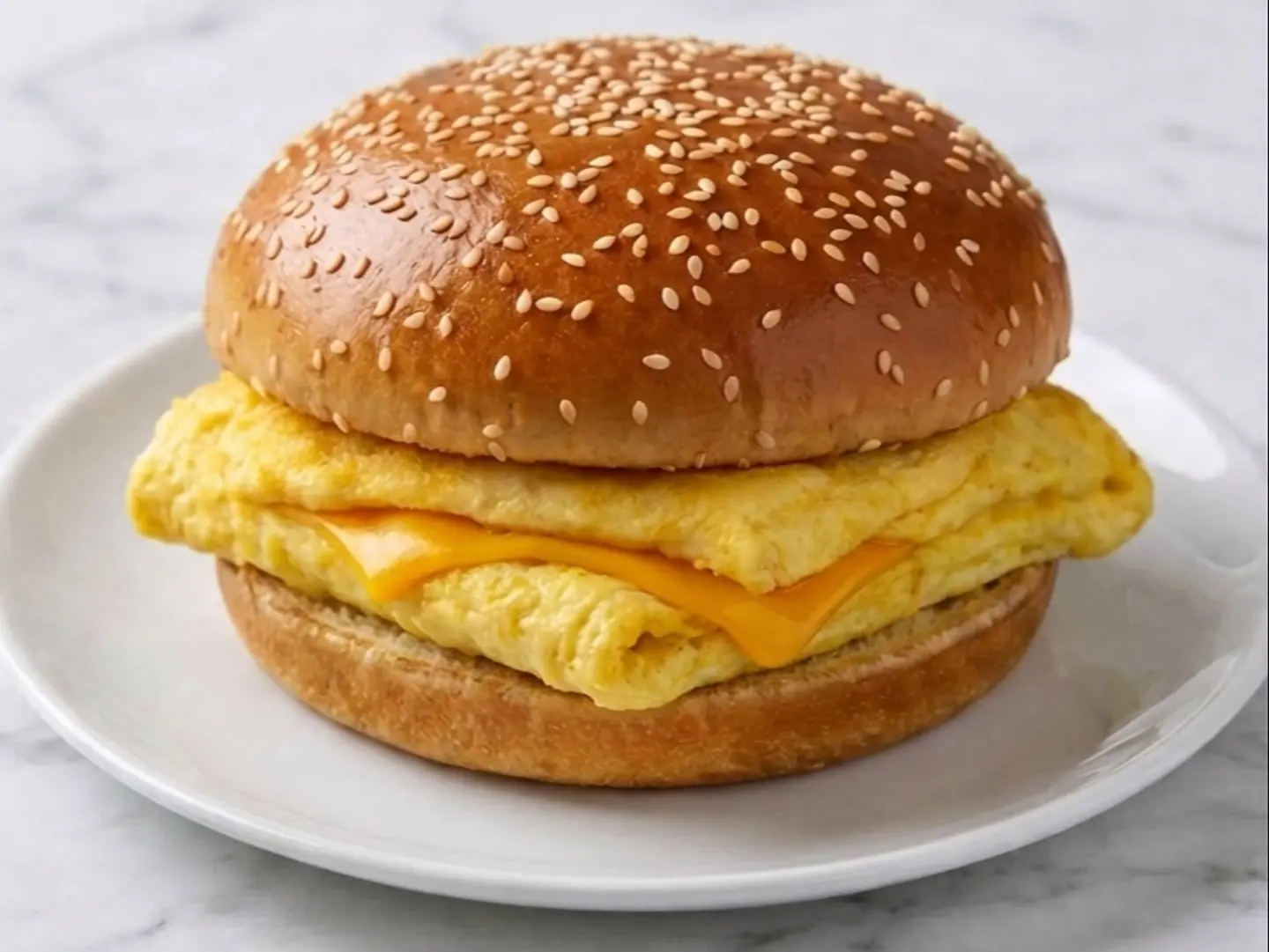 Egg Burger With Cheddar Cheese