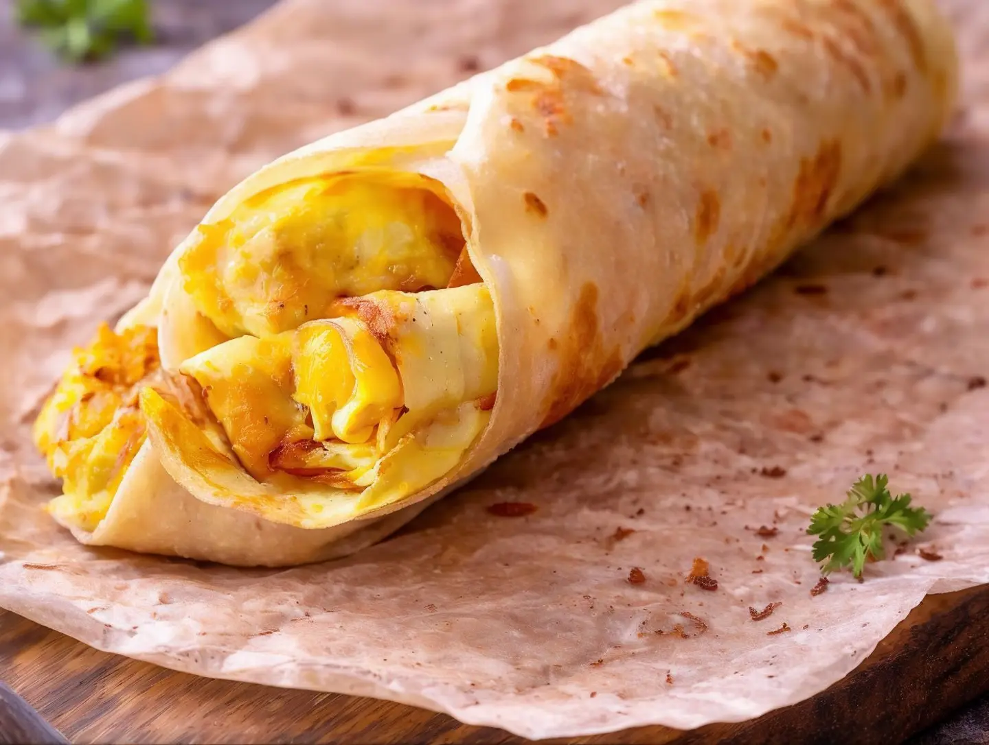 Paratha With Fried Egg And Cheese