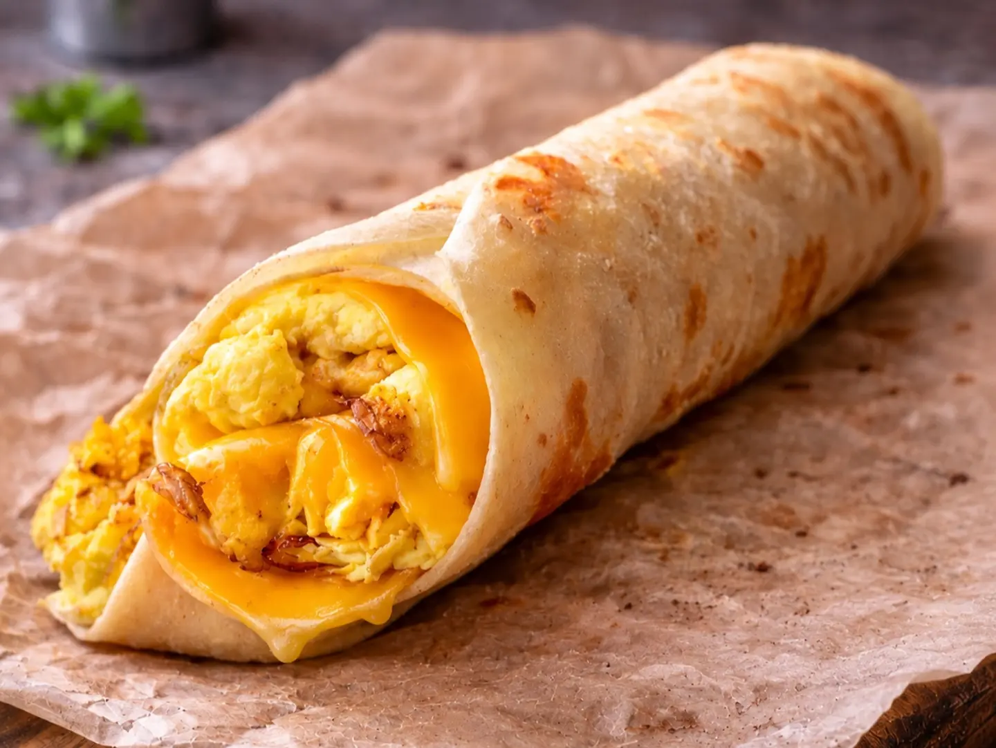 Egg Chapati With Cheddar Cheese