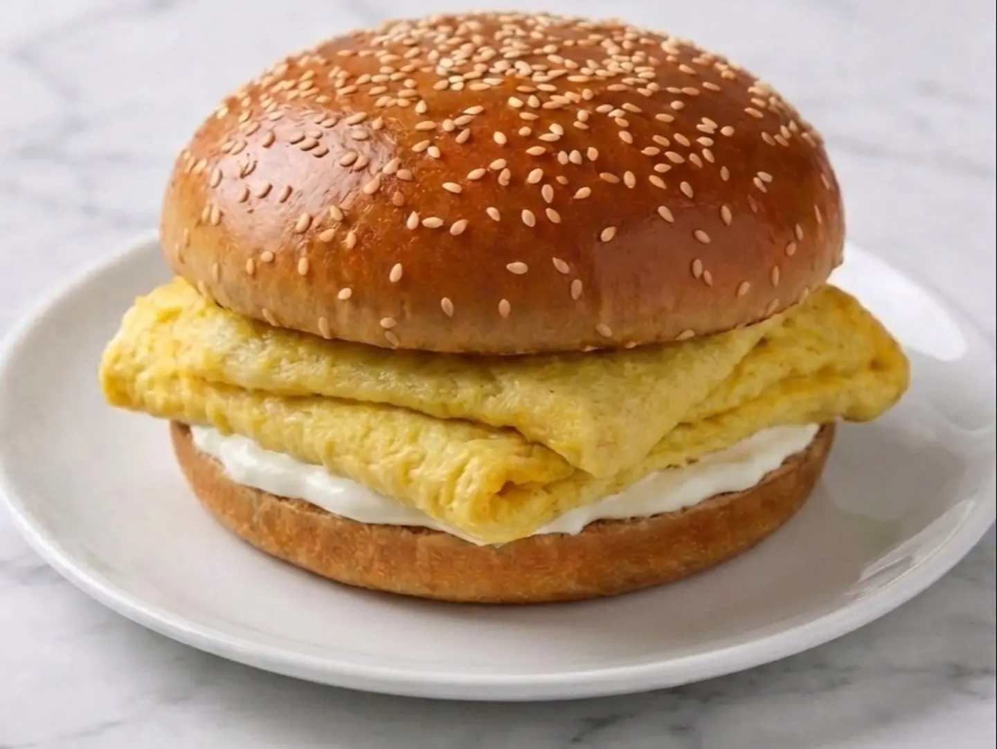 Egg Burger With Cheese Cream
