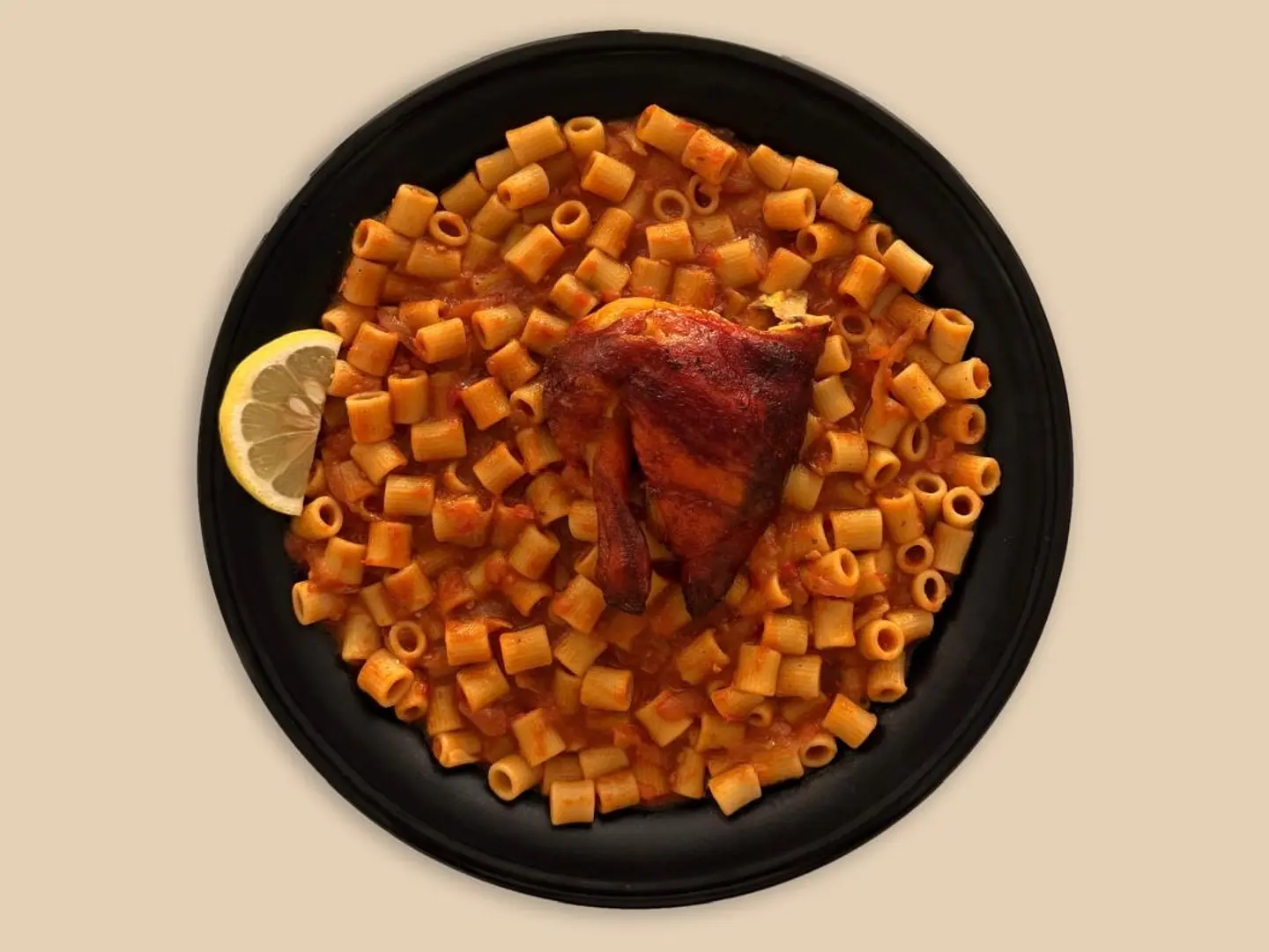Red Pasta With Quarter Chicken