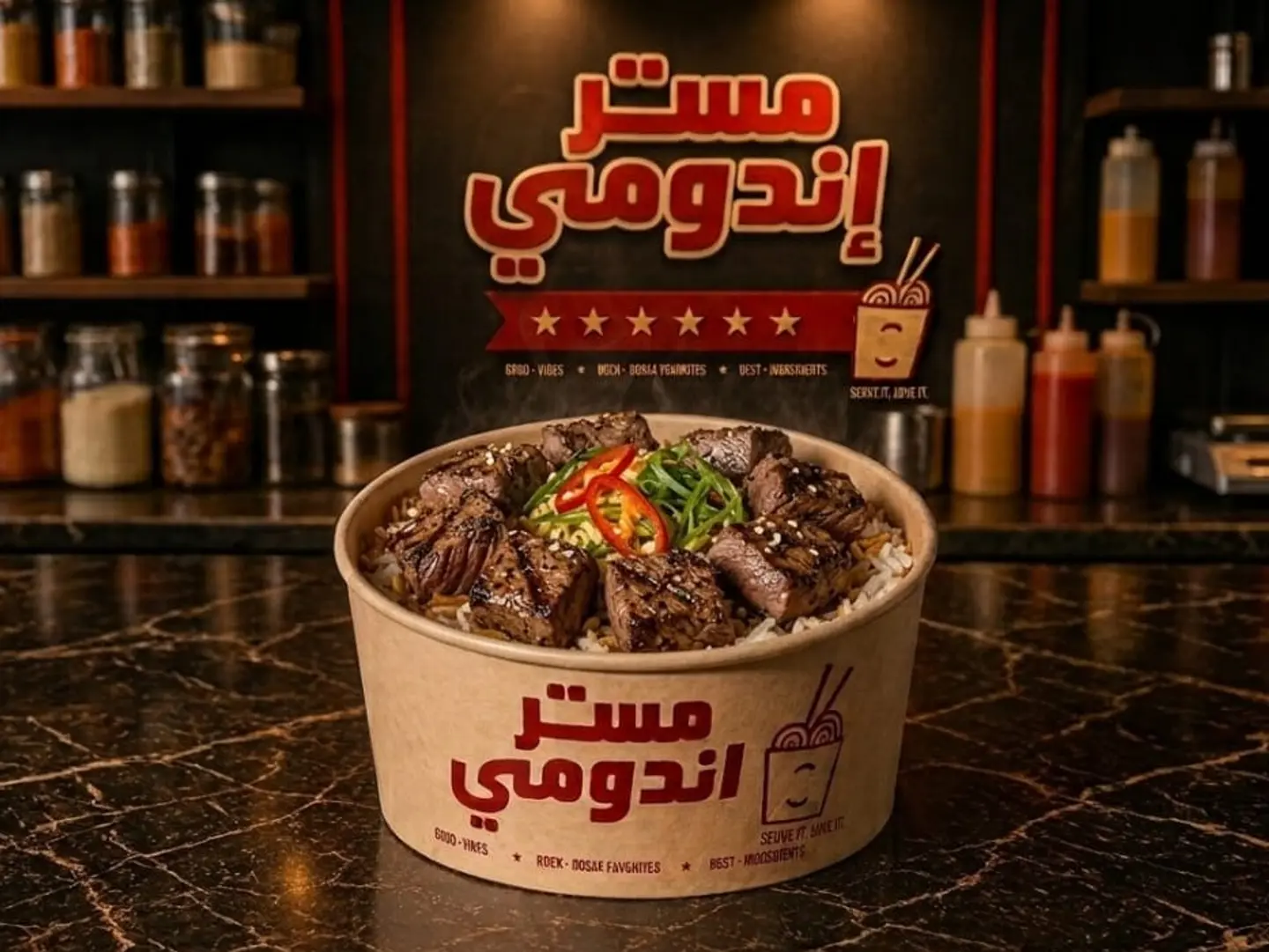 ارز مقلى باللحم
