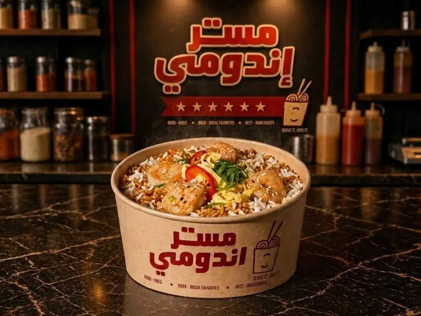 ارز مقلى بالجمبرى