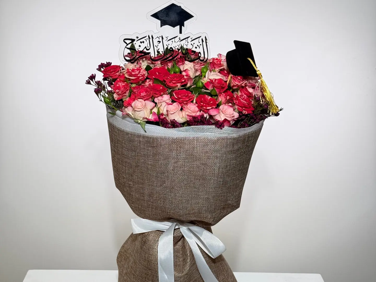Graduation Bouquet Made Of Burlap