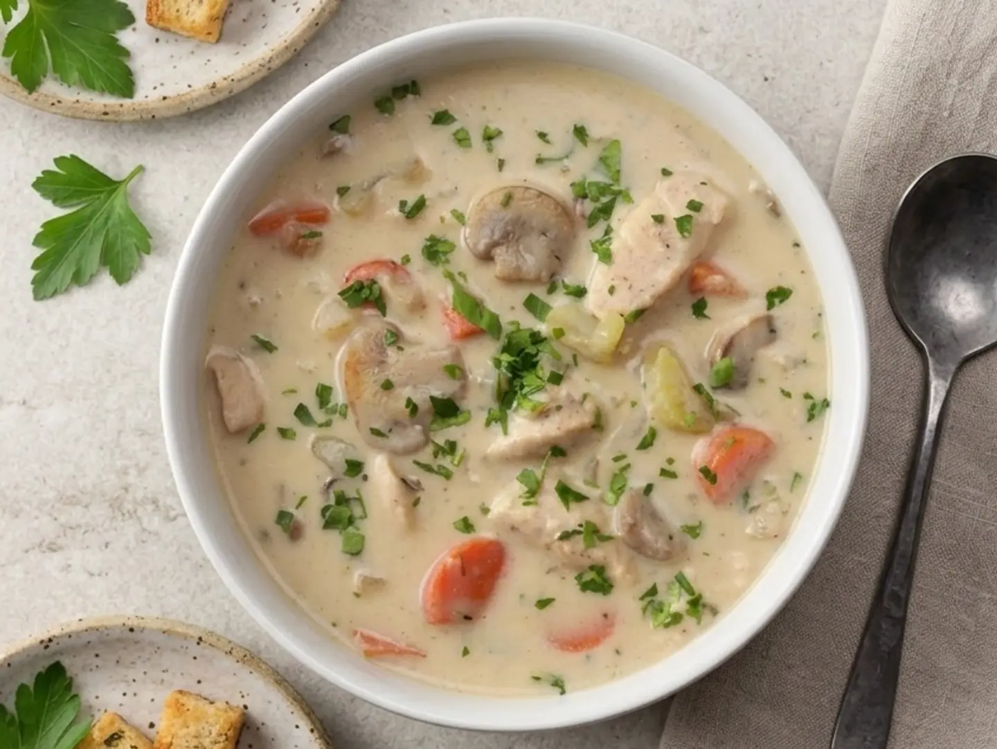 Creamy Chicken And Mushroom Soup