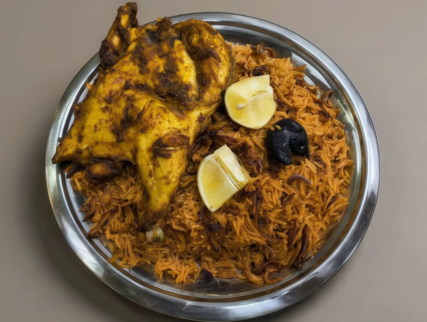 كبسة دجاج مشوي - ربع دجاجة مع أرز