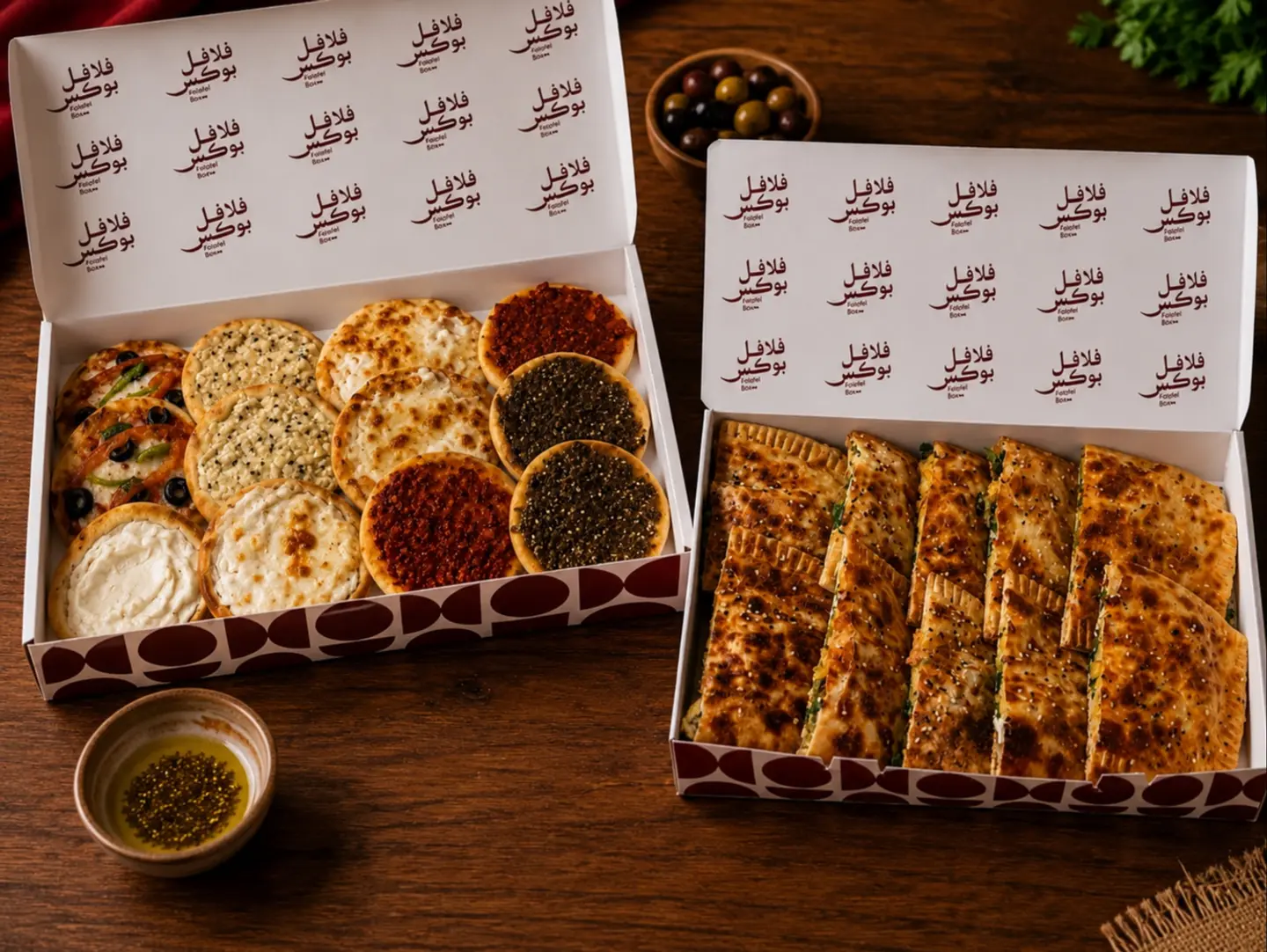 2 Boxes Managesh And Falafel Pies