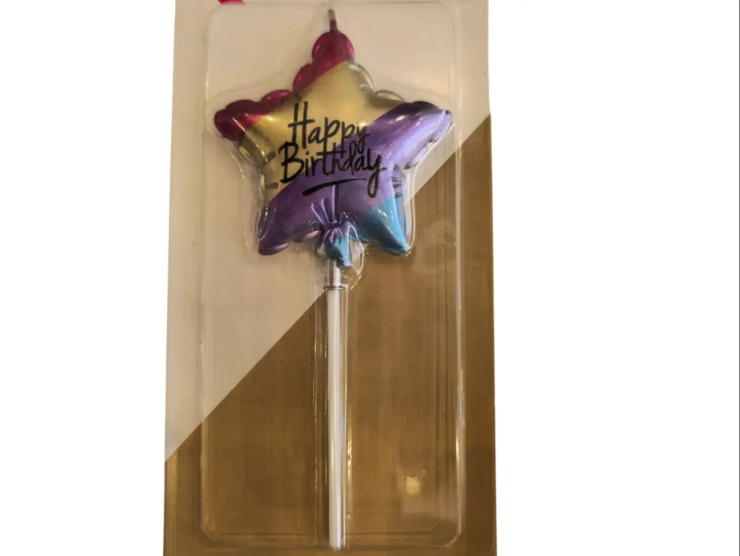 Star With Happy Birthday Candle ( Please Choose The Color) - Colored